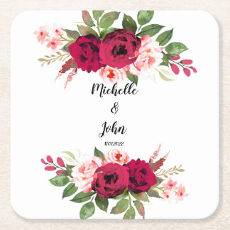 Porta-copo De Papel Quadrado Etiquetas para presentes de Eucalyptus verde-flore