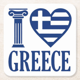 Porta-copo De Papel Quadrado Eu adoro Grécia