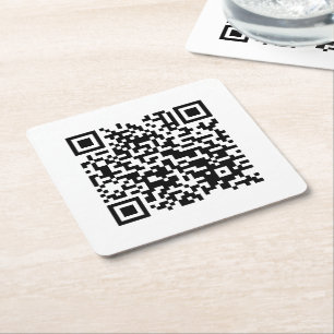 Porta-copo De Papel Quadrado Eu Amo Laos (Khoy Huk Lao) Código QR da Bandeira  