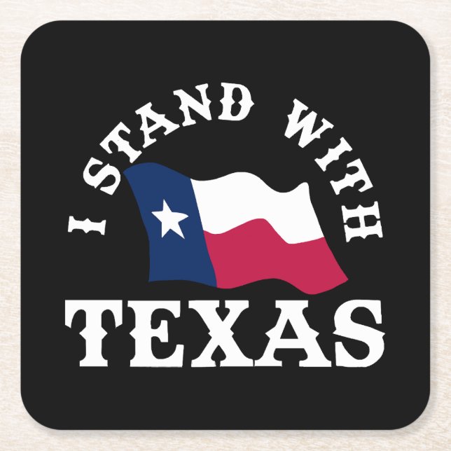 Porta-copo De Papel Quadrado Eu Apoio o Texas (Frente)
