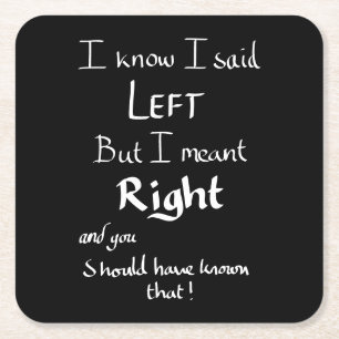 Porta-copo De Papel Quadrado Eu Disse Engraçadas Direções Deixadas Argumento