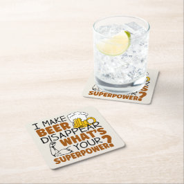 Porta-copo De Papel Quadrado Eu faço cerveja desaparecer