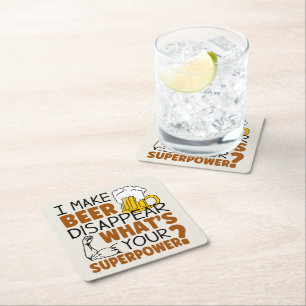 Porta-copo De Papel Quadrado Eu faço cerveja desaparecer