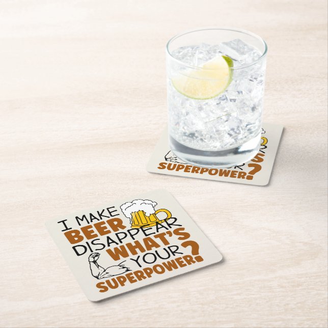 Porta-copo De Papel Quadrado Eu faço cerveja desaparecer (Insitu)