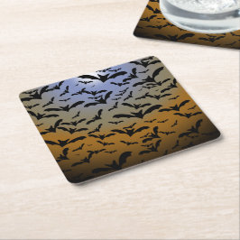 Porta-copo De Papel Quadrado Eu fui mordido por morcegos negros e Bonito lua