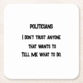 Porta-copo De Papel Quadrado Eu não confio