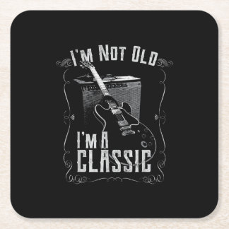 Porta-copo De Papel Quadrado Eu não sou velho, sou um Design de violão clássico