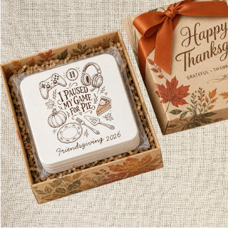 Porta-copo De Papel Quadrado Eu Pausar Meu Jogo para a Mesa de Friendsgiving de