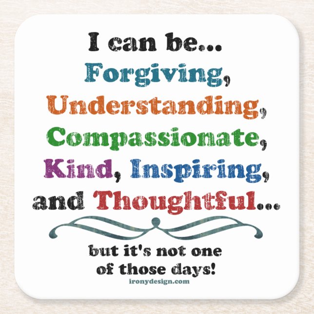 Porta-copo De Papel Quadrado Eu posso perdoar (Frente)