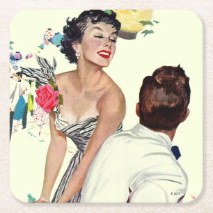 Porta-copo De Papel Quadrado Eu quero um homem