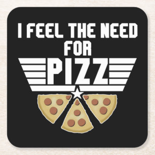 Porta-copo De Papel Quadrado Eu Sinto A Necessidade De Pizz - Pizza Lovers