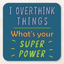 Porta-copo De Papel Quadrado Eu Sobrepenso Coisas