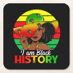 Porta-copo De Papel Quadrado Eu Sou História Negra África América