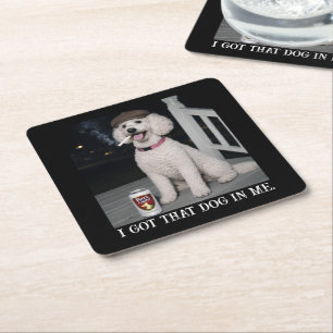 Porta-copo De Papel Quadrado Eu Tenho Esse Cachorro Em Mim, Personalidade Engra