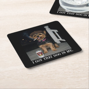 Porta-copo De Papel Quadrado Eu Tenho Esse Cachorro Em Mim, Personalidade Engra