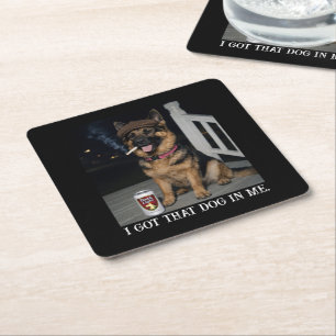 Porta-copo De Papel Quadrado Eu Tenho Esse Cachorro Em Mim, Piada de Meme do Pa