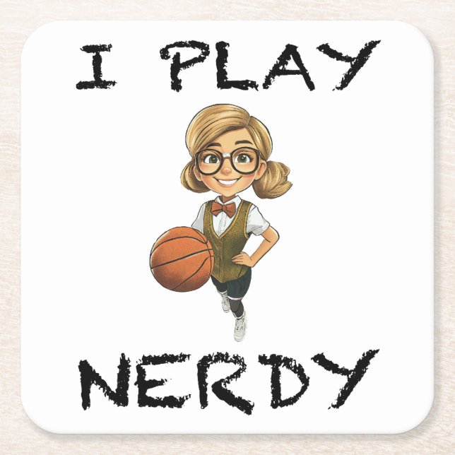 Porta-copo De Papel Quadrado Eu Toco Nerdy (Frente)