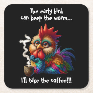 Porta-copo De Papel Quadrado Eu tomo o café