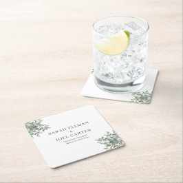 Porta-copo De Papel Quadrado Eucalyptus Wedding