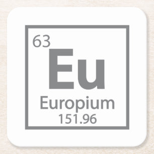 Porta-copo De Papel Quadrado Europium - Europa Ciência, design de Mesa Periódic