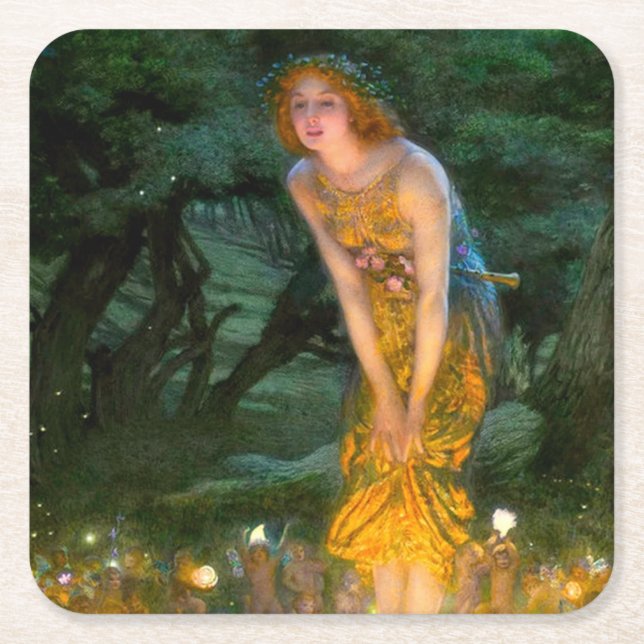 Porta-copo De Papel Quadrado Eve Edward Robert Hughes (Frente)