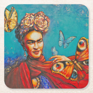 Porta-copo De Papel Quadrado Eve Painted Frida