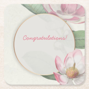 Porta-copo De Papel Quadrado Evento Floral Personalizável