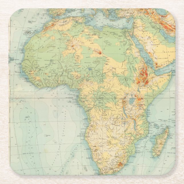 Porta-copo De Papel Quadrado Exame 10506 de África (Frente)