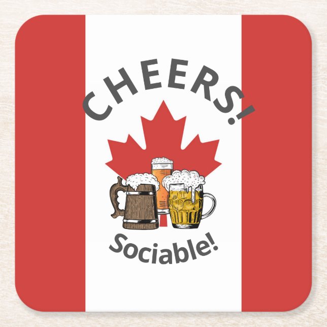 Porta-copo De Papel Quadrado EXCELENTE CANADÁ - Cerveja Canadiana (Frente)