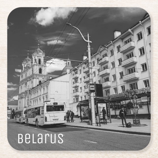 Porta-copo De Papel Quadrado Exibição de Cidade da Arquitetura Cityscape da Gro (Frente)