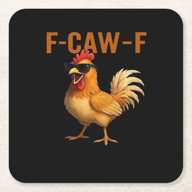 Porta-copo De Papel Quadrado F-Caw-F Chicken Classic Aesthetic Design (Frente)