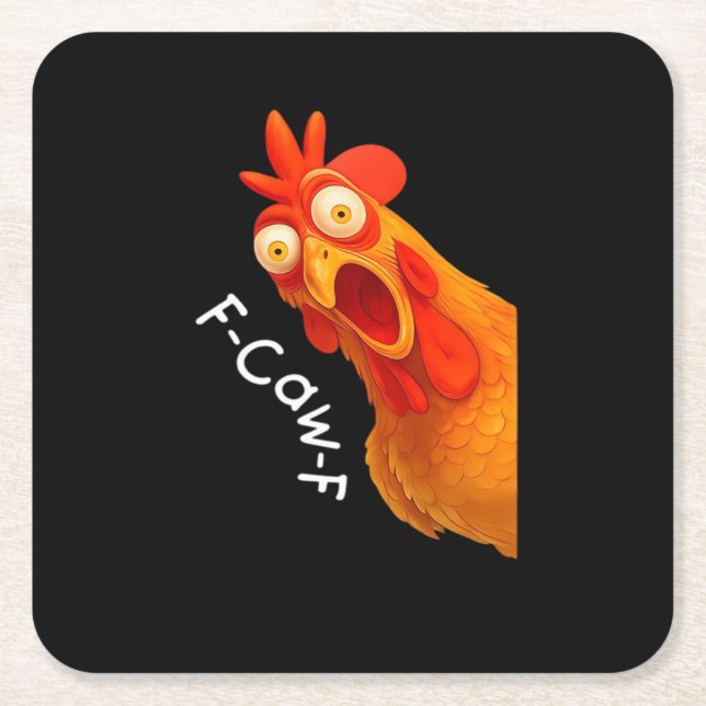 Porta-copo De Papel Quadrado F-Caw-F Chicken Essential Classic Retro (Frente)