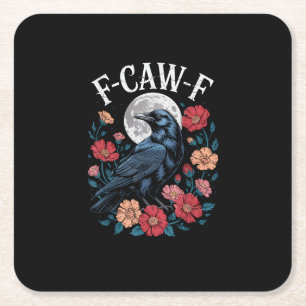 Porta-copo De Papel Quadrado F-Caw-F Corvo Corvo Caw Caw Gótico Para o Hallowee