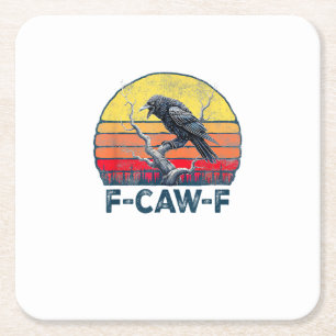 Porta-copo De Papel Quadrado F-Caw-F Corvo Engraçado Corvo Vintage Pássaro Góti