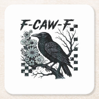 Porta-copo De Papel Quadrado F-Caw-F Corvo Pássaro Retro Clássico