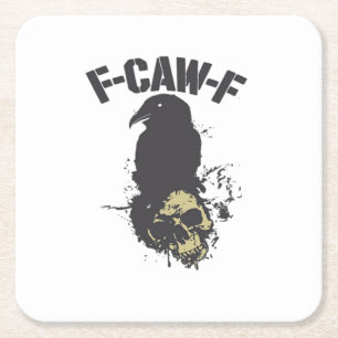 Porta-copo De Papel Quadrado F-Caw-F Crow Engraçado Humor Vintage Criatividade 