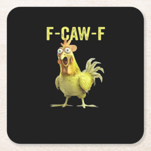 Porta-copo De Papel Quadrado F Caw F Galinha Engraçada Clássica Criativa Casual
