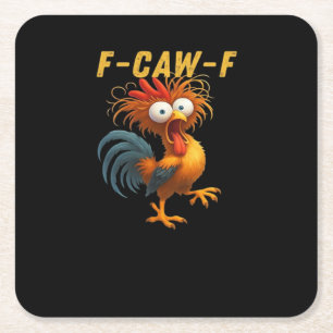 Porta-copo De Papel Quadrado F-Caw-F-Galinha Essencial Clássico Retro