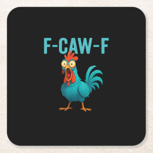 Porta-copo De Papel Quadrado F-Caw-F Galo Engraçado Humor Frango Ave
