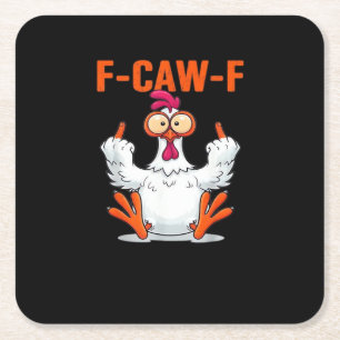 Porta-copo De Papel Quadrado F Caw F Humor de Frango Citação Estilo Vintage