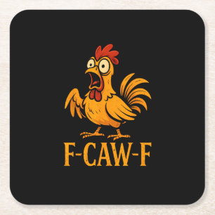 Porta-copo De Papel Quadrado F-Caw-F Humor Engraçado de Frango Meme de Frango A