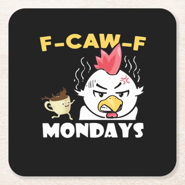 Porta-copo De Papel Quadrado F-Caw-F Mondays Classic Minimal Clean (Frente)