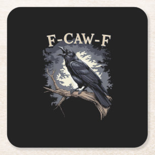Porta-copo De Papel Quadrado F Caw F Pássaro Engraçado Corvo Design Casual Cria