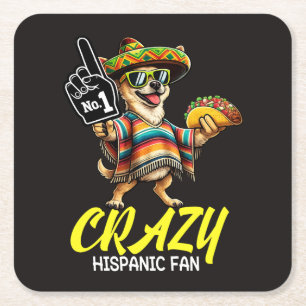 Porta-copo De Papel Quadrado Fã Hispano Louco - Chihuahua Mexicano Orgulhoso En