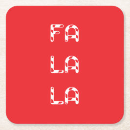 Porta-copo De Papel Quadrado Fa La La christmas