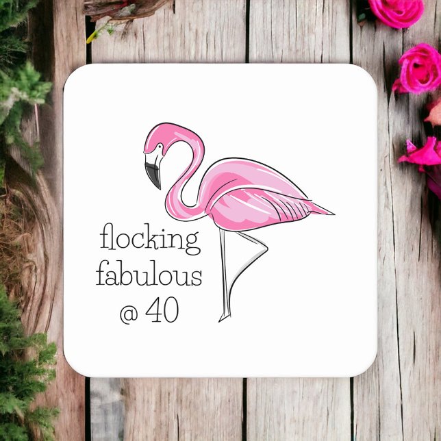 Porta-copo De Papel Quadrado Fabuloso Flamingo, rosa, ao quarenta (Criador carregado)