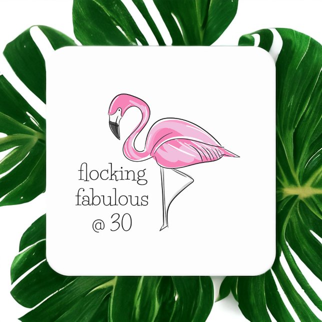 Porta-copo De Papel Quadrado Fabuloso Flamingo, rosa, com trinta anos (Criador carregado)