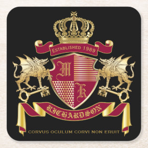 Porta-copo De Papel Quadrado Faça o seu próprio Casaco de armas emblema do drag