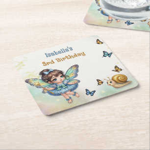 Porta-copo De Papel Quadrado Fadazinha adorável 