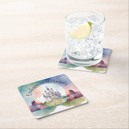 Porta-copo De Papel Quadrado Fairy Tale Castle Party